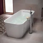 Nowoczesna jednouchwytowa bateria wannowa z metalową głowicą prysznicową - Pinto Viadurini