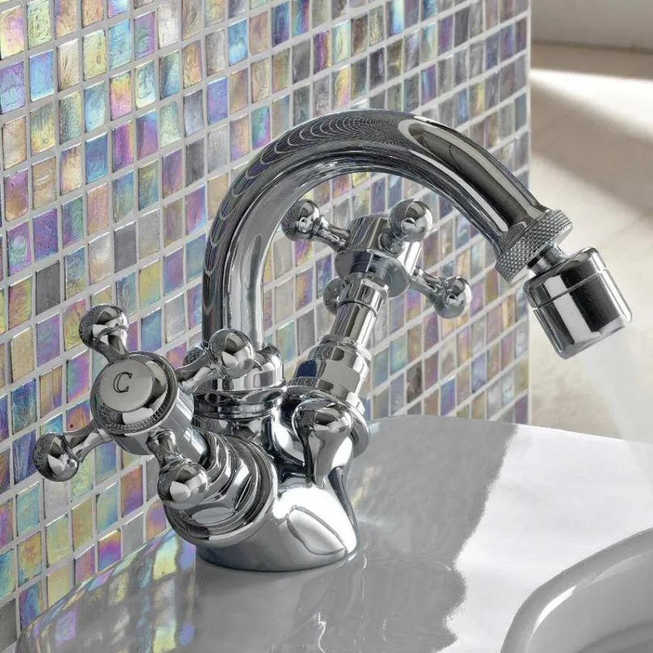 Vintage jednootworowa bateria bidetowa z mosiądzu Made in Italy - Elisea Viadurini