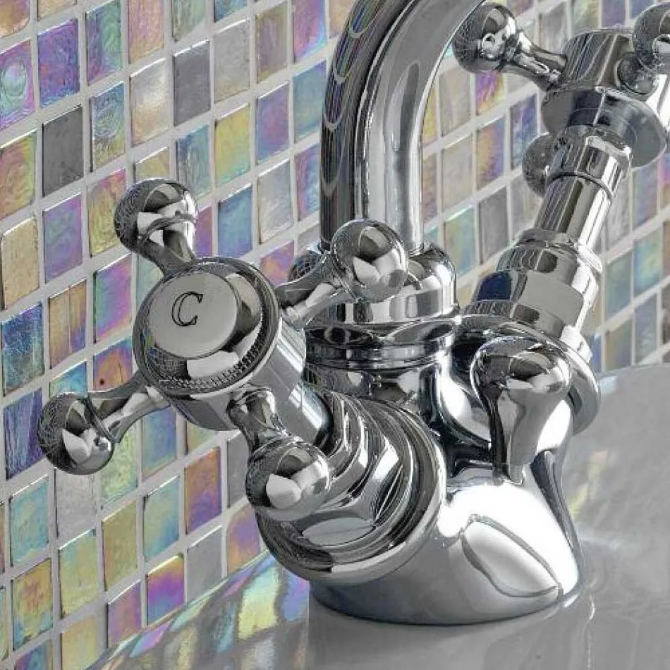 Vintage jednootworowa bateria bidetowa z mosiądzu Made in Italy - Elisea Viadurini