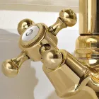 Jednootworowa bateria umywalkowa w stylu vintage z mosiądzu Made in Italy - Ursula Viadurini