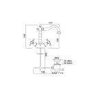 Jednootworowa bateria umywalkowa w stylu vintage z mosiądzu Made in Italy - Ursula Viadurini