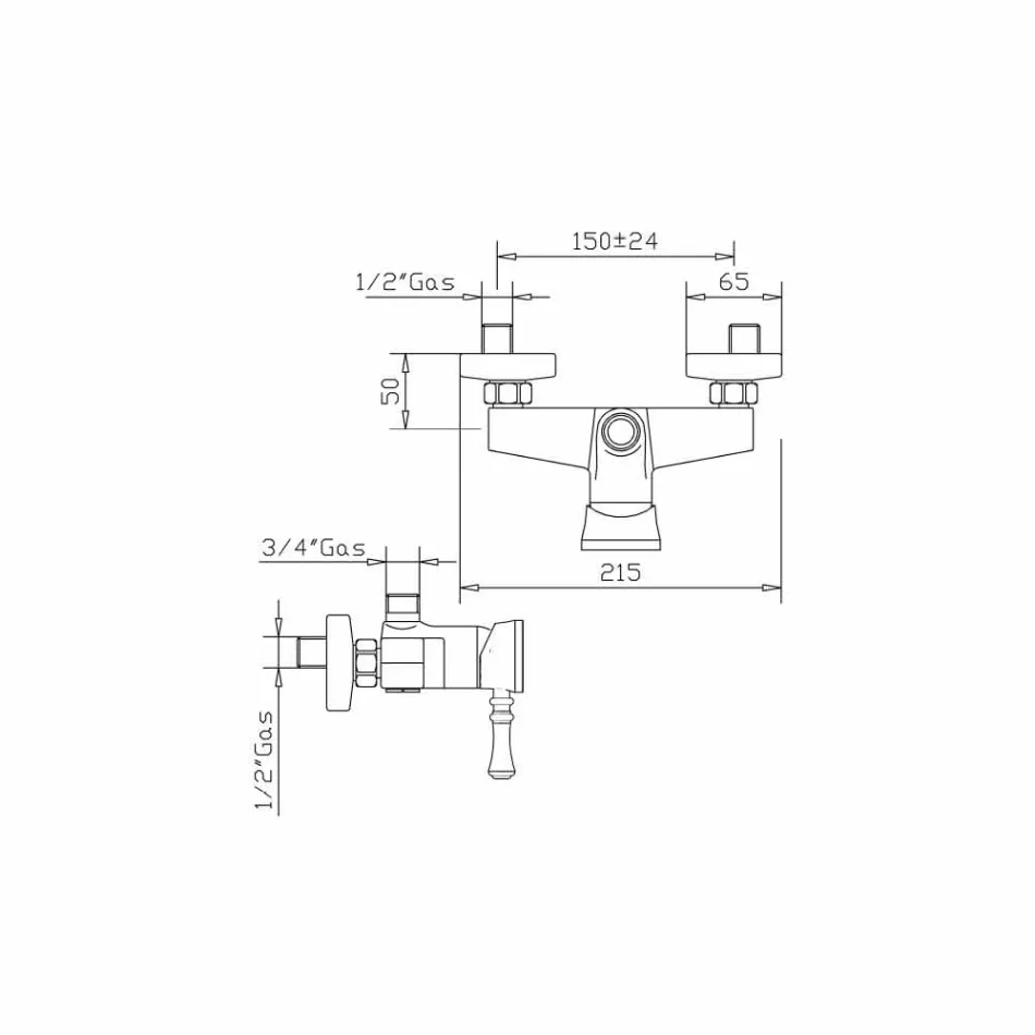 Mosiężna bateria natryskowa Made in Italy - Neno Viadurini