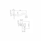 Mosiężna bateria umywalkowa naścienna Made in Italy - Neno Viadurini