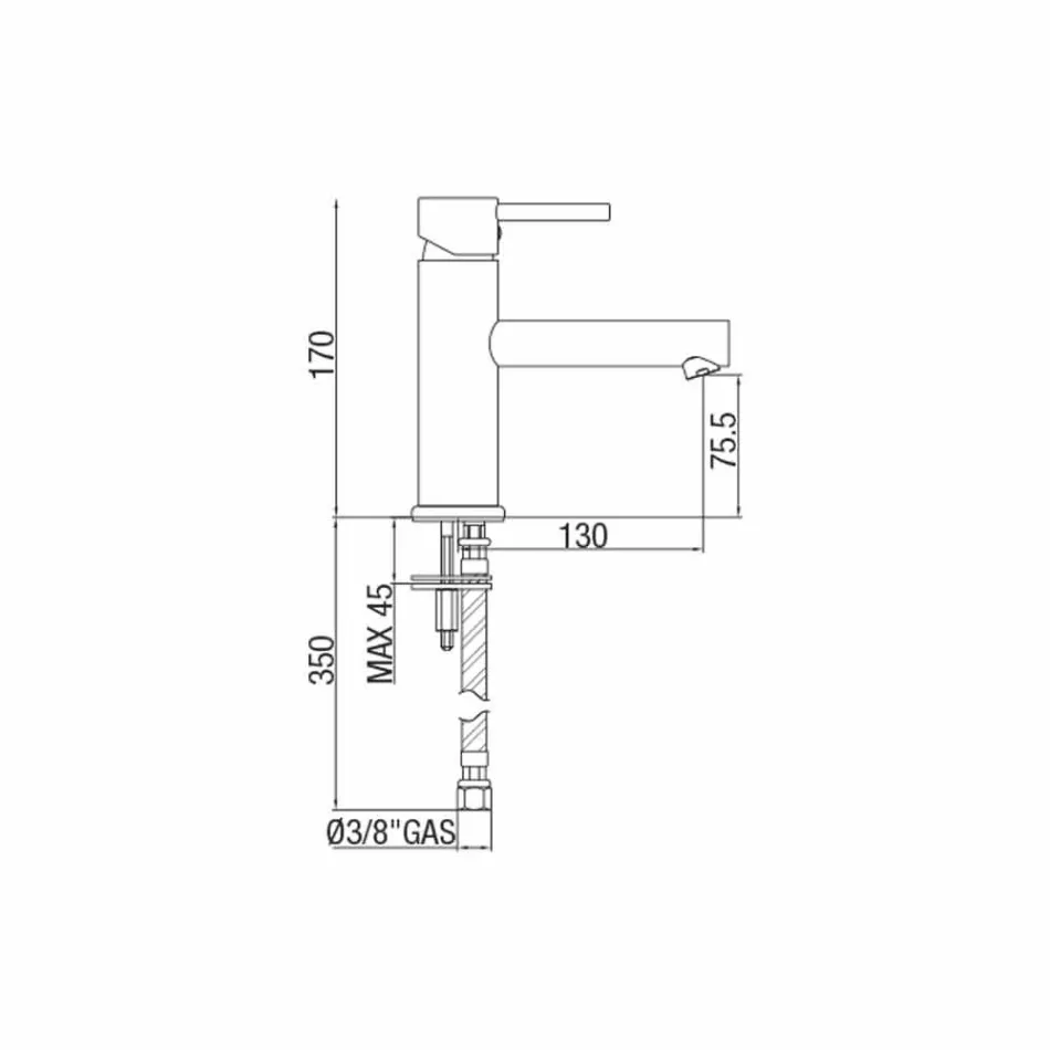 Nowoczesna bateria umywalkowa z mosiądzu chromowanego Made in Italy - Ermia Viadurini