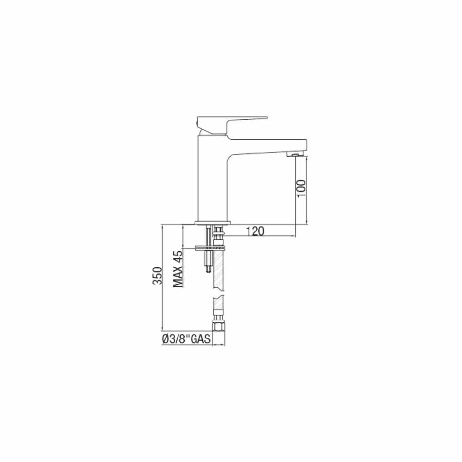 Mosiężna bateria umywalkowa bez odpływu Made in Italy - Sindra Viadurini
