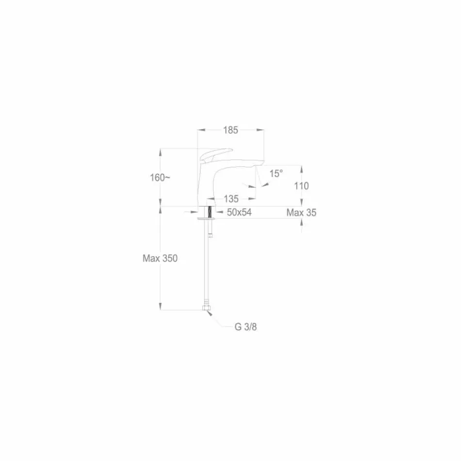 Made in Italy Designerska mosiężna bateria umywalkowa - Filipo Viadurini