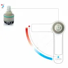 Regulowana bateria umywalkowa z mosiężną sprężyną Made in Italy - Cardio Viadurini