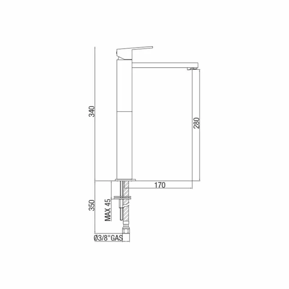Przedłużona bateria umywalkowa bez odpływu Made in Italy - Medida Viadurini