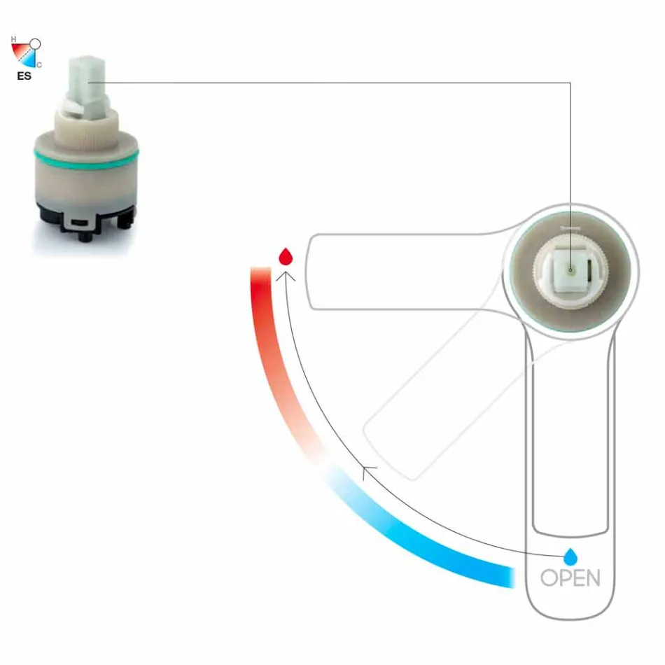 Przedłużona bateria bez odpływu do umywalki z mosiądzu Made in Italy - Sindra Viadurini