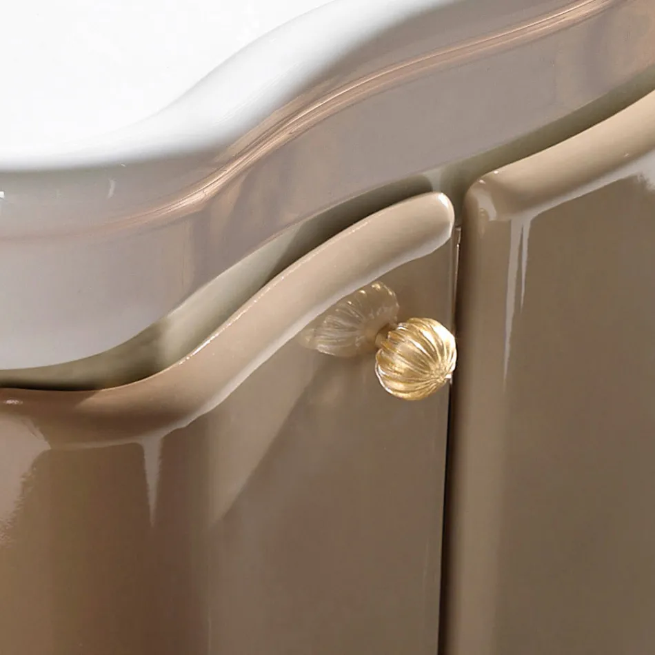 Szafka z dwojgiem drzwi i błyszczącym lakierowanym koszem Made in Italy - Candy Viadurini