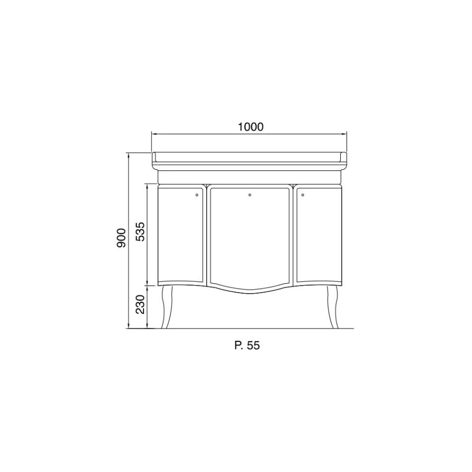 Szafka z dwojgiem drzwi i błyszczącym lakierowanym koszem Made in Italy - Candy Viadurini