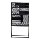 Etniczna Mozaika Szafka 4 Drzwi 6 Szuflady z Drewna Mango - Vanitoso Viadurini