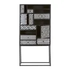 Etniczna Mozaika Szafka 4 Drzwi 6 Szuflady z Drewna Mango - Vanitoso Viadurini