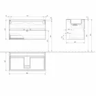 Szafka wisząca do łazienki ze zintegrowaną umywalką w 3 wymiarach - Marione Viadurini