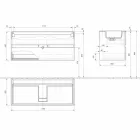 Szafka wisząca do łazienki ze zintegrowaną umywalką w 3 wymiarach - Marione Viadurini