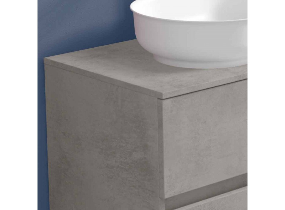 Zawieszone meble łazienkowe i owalna umywalka, nowoczesny design - Cesiro Viadurini