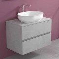 Zawieszone meble łazienkowe z owalną umywalką, nowoczesny design - Cesiro