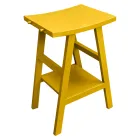 Meble łazienkowe z drewna tekowego z odzysku z żółtym, częściowo zakrzywionym blatem - Raomi Viadurini