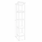 Kolumnowa szafka łazienkowa z drewna tekowego i stali z 4 otwartymi półkami - Tamburino Viadurini