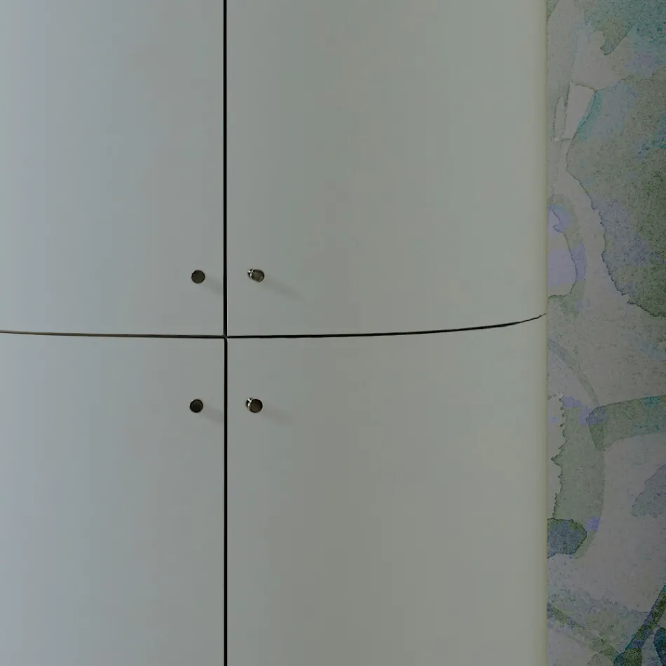 Szafka łazienkowa z czterema drzwiami, które zamykają 3 półki Made in Italy - Candy Viadurini