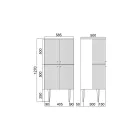 Szafka łazienkowa z czterema drzwiami, które zamykają 3 półki Made in Italy - Candy Viadurini