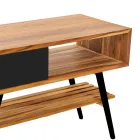 Nowoczesna czarna szafka łazienkowa z naturalnego drewna tekowego z szufladami - Benoit Viadurini