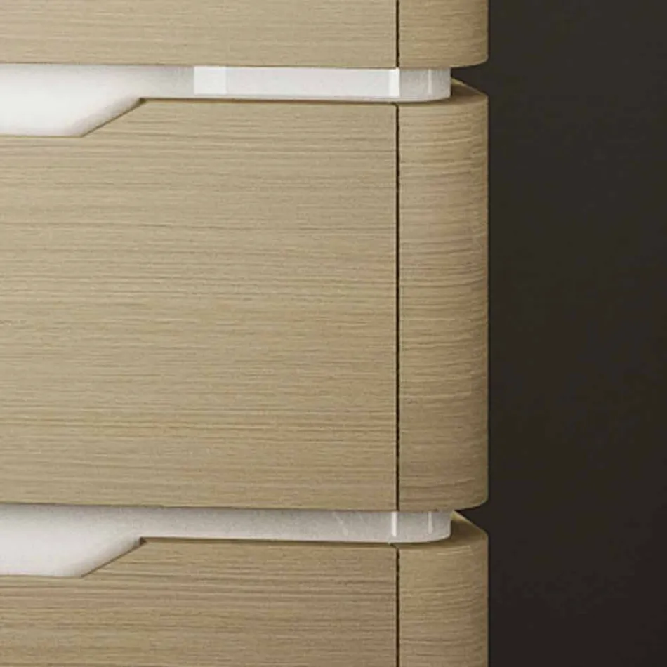 Szafka łazienkowa z 3 szufladami nowoczesnego drewna Arya, wyprodukowana we Włoszech Viadurini