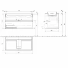 Szafka łazienkowa z wbudowaną umywalką, nowoczesny design podwieszany - Casimira Viadurini