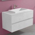 Podwieszana szafka łazienkowa z wbudowaną umywalką, nowoczesny design - Casimira