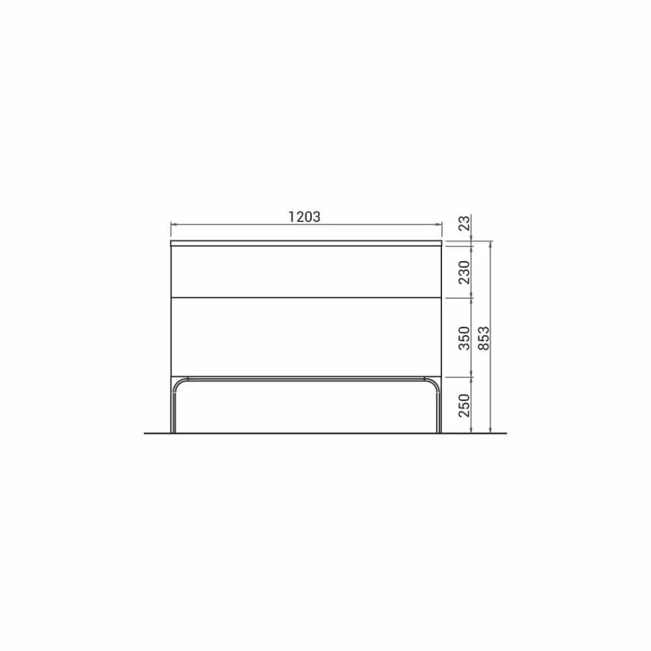 Szafka łazienkowa z umywalką z lakierowanego drewna 120x85x46cm Amber, wyprodukowana we Włoszech Viadurini