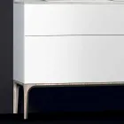 Szafka łazienkowa ze zintegrowanym nowoczesnym zlewozmywakiem Bursztyn, żywica i lakierowane drewno Viadurini