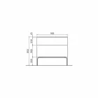 Szafka łazienkowa ze zintegrowanym nowoczesnym zlewozmywakiem Bursztyn, żywica i lakierowane drewno Viadurini