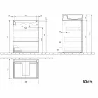 Nowoczesna szafka łazienkowa z podłogą z laminatu z umywalką z żywicy - Pompei Viadurini