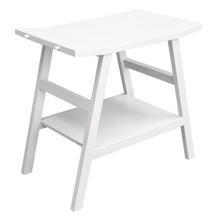 Szafka łazienkowa z drewna tekowego z odzysku z białym blatem i wspornikiem - Crina Viadurini