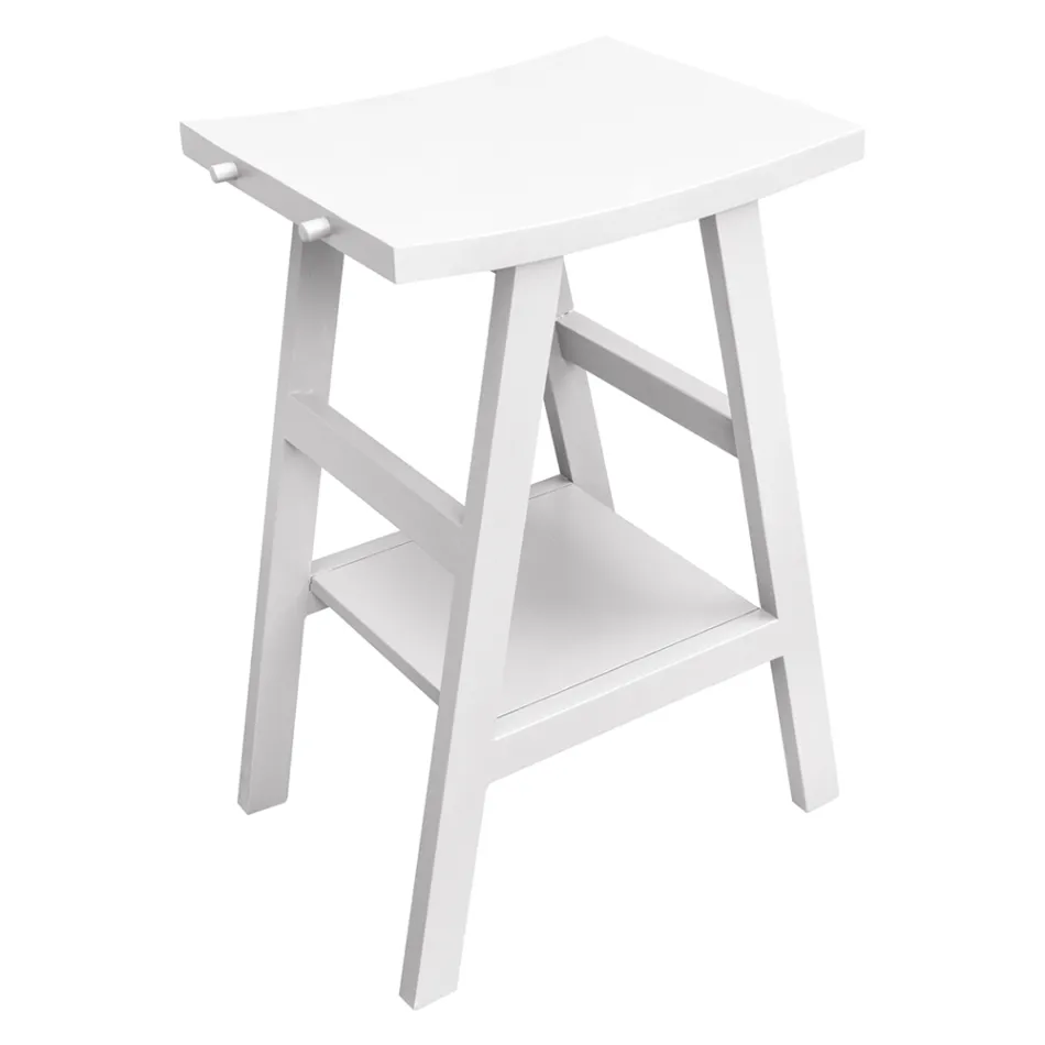 Zaprojektuj szafkę łazienkową z naturalnego drewna tekowego z matowym białym blatem i wspornikiem - Raomi Viadurini