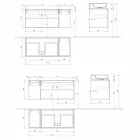 Szafka łazienkowa podwieszana z umywalką nablatową w nowoczesnym stylu - Pistillo Viadurini