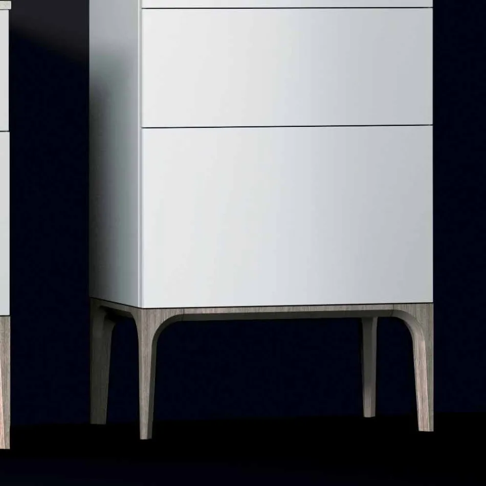 Nowoczesna szafka łazienkowa z 3 szufladami w kolorze bursztynu, lakierowana, wyprodukowana we Włoszech Viadurini