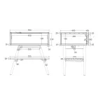 Nowoczesna szafka łazienkowa z drewnianym wykończeniem i dużym blatem w kolorze czarnym - Gatien Viadurini