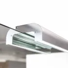 Nowoczesna podwieszana szafka łazienkowa z półką pod umywalkę i designerskim lustrem - Michele Viadurini