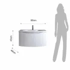 Nowoczesna podwieszana szafka łazienkowa z półką pod umywalkę i designerskim lustrem - Michele Viadurini