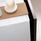 Szafka łazienkowa wisząca 100 cm ze szkła hartowanego o grubości 8 mm i dębu europejskiego – Excelsior Viadurini