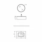 Szafka łazienkowa wisząca z szufladą i zintegrowaną umywalką i okrągłym lustrem - Renga Viadurini