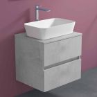 Szafka łazienkowa podwieszana z prostokątną umywalką nablatową, nowoczesny design - Dumbo Viadurini