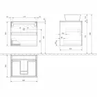 Szafka łazienkowa podwieszana z prostokątną umywalką nablatową, nowoczesny design - Dumbo Viadurini