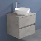 Szafka łazienkowa podwieszana z okrągłą umywalką nablatową, nowoczesny design - Dumbo Viadurini