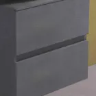 Szafka łazienkowa podwieszana z okrągłą umywalką nablatową, nowoczesny design - Dumbo Viadurini