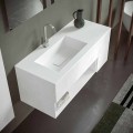 Podwieszana szafka łazienkowa ze zintegrowaną umywalką, nowoczesny design, 4 wykończenia - Pistillo