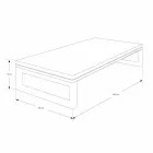 Podwieszana szafka łazienkowa z drewna tekowego z wieszakiem na ręczniki w kolorze Hi Macs® White - Saverno Viadurini