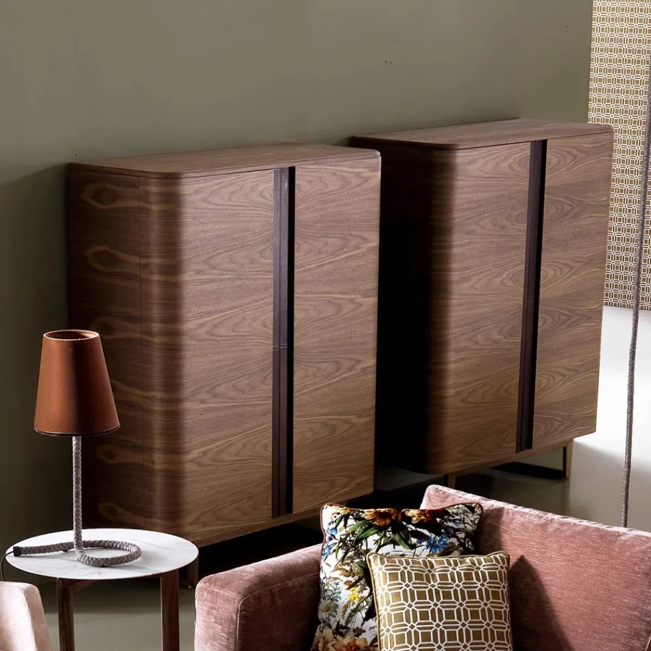 Szafka barowa z litego drewna 2drzwiowa Grilli York made in Italy Viadurini