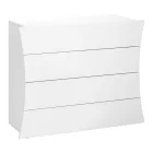 Mobilna Biała Szuflada 4 Szuflady z Ekologicznego Drewna - Sabine Viadurini